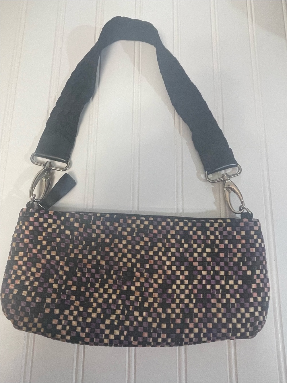The Sak Woven Viscose Shoulder Bag In Purple Black